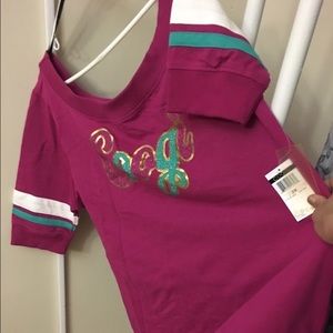 COPY - NEW COOGI Fuchsia Off The Shoulder Mini Dress